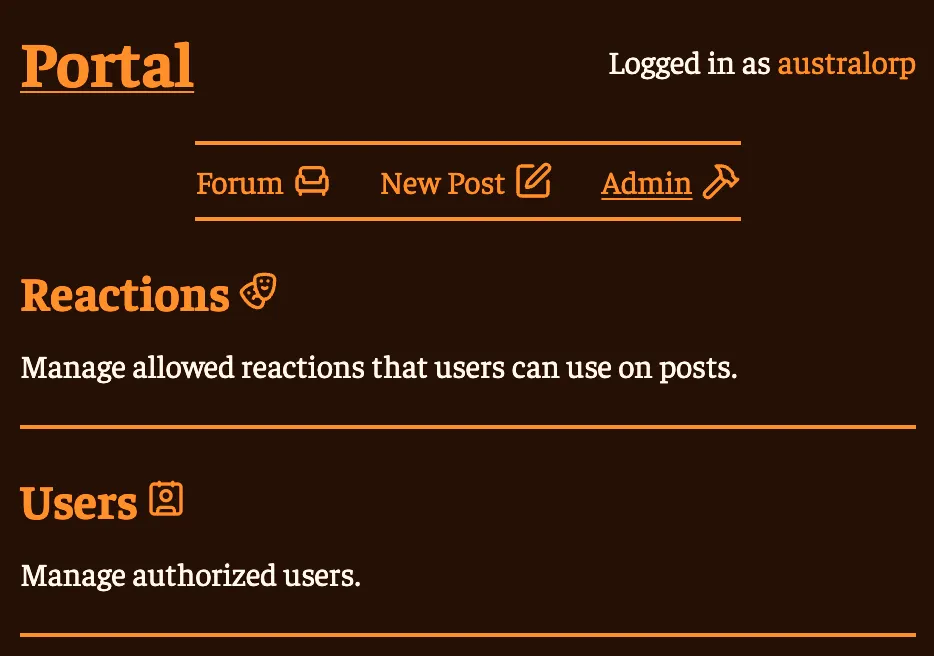 the same application with an orange hue